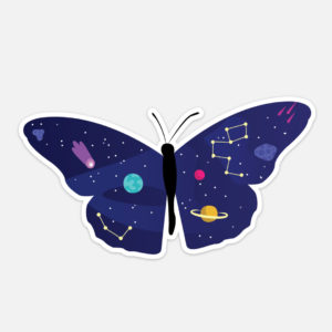 Space Butterfly Stickers