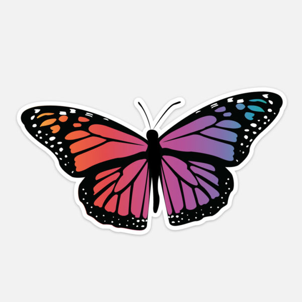 Rainbow Monarch Butterfly Sticker
