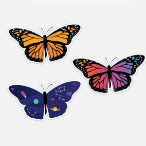 3 Cute Butterfly Sticker Variations