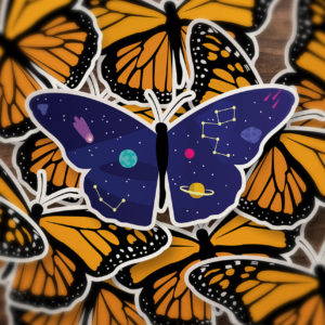 Space Butterfly Stickers