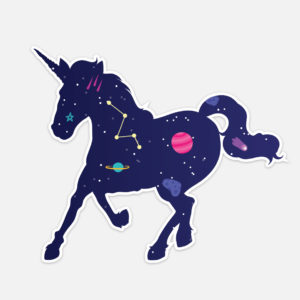 unicorn sticker space sticker constellation