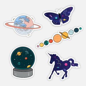 cute space sticker pack planets