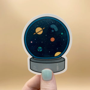 space-snow-globe-sticker-aesthetic