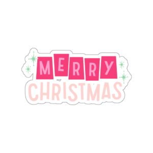 midcentury merry christmas sticker